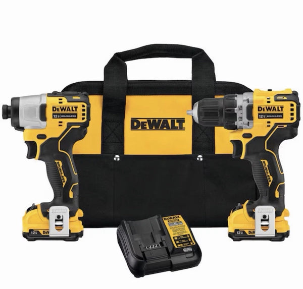 DEWALT DCK221F2  XTREME 2-Tool 12V MAX XR Brushless DrilI/Impact Driver 2-Batter