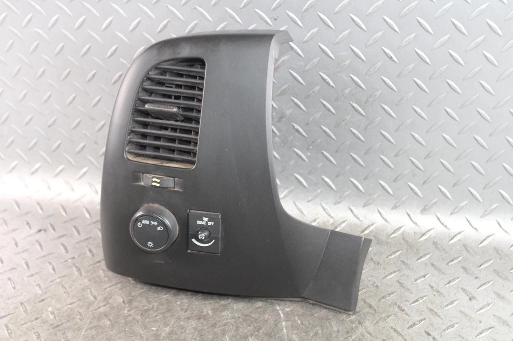 07-13 GM Truck Driver Left Black Dash Trim Panel A/C Vent Headlight Switch Cover