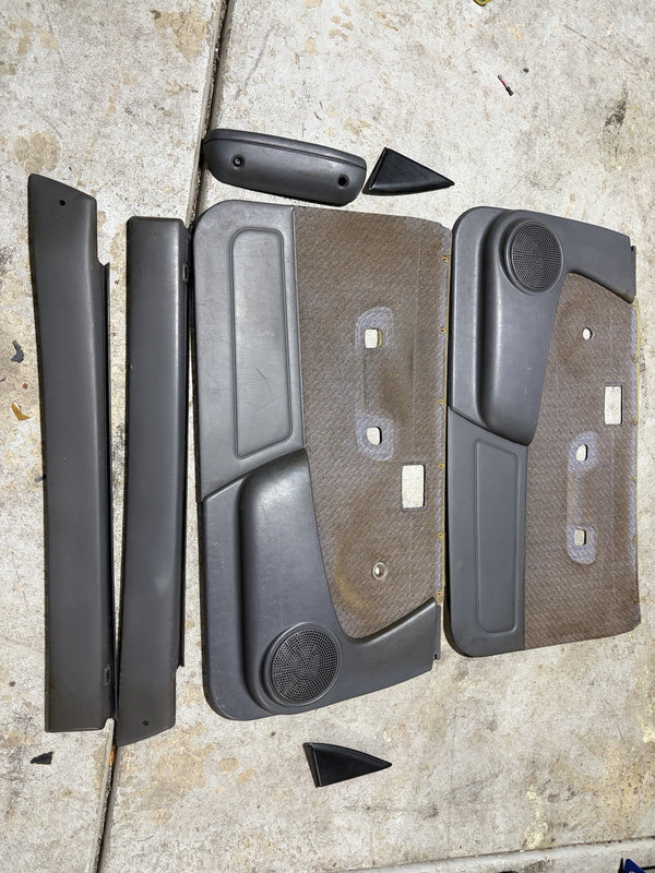 95-00 TOYOTA TACOMA FRONT LEFT RIGHT DOOR PANEL Blue/Gray POWER WINDOWS